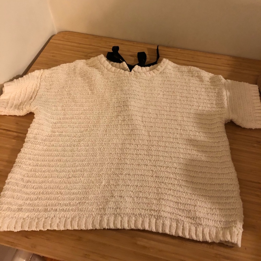 Madewell White Shirt with Ribbon Back